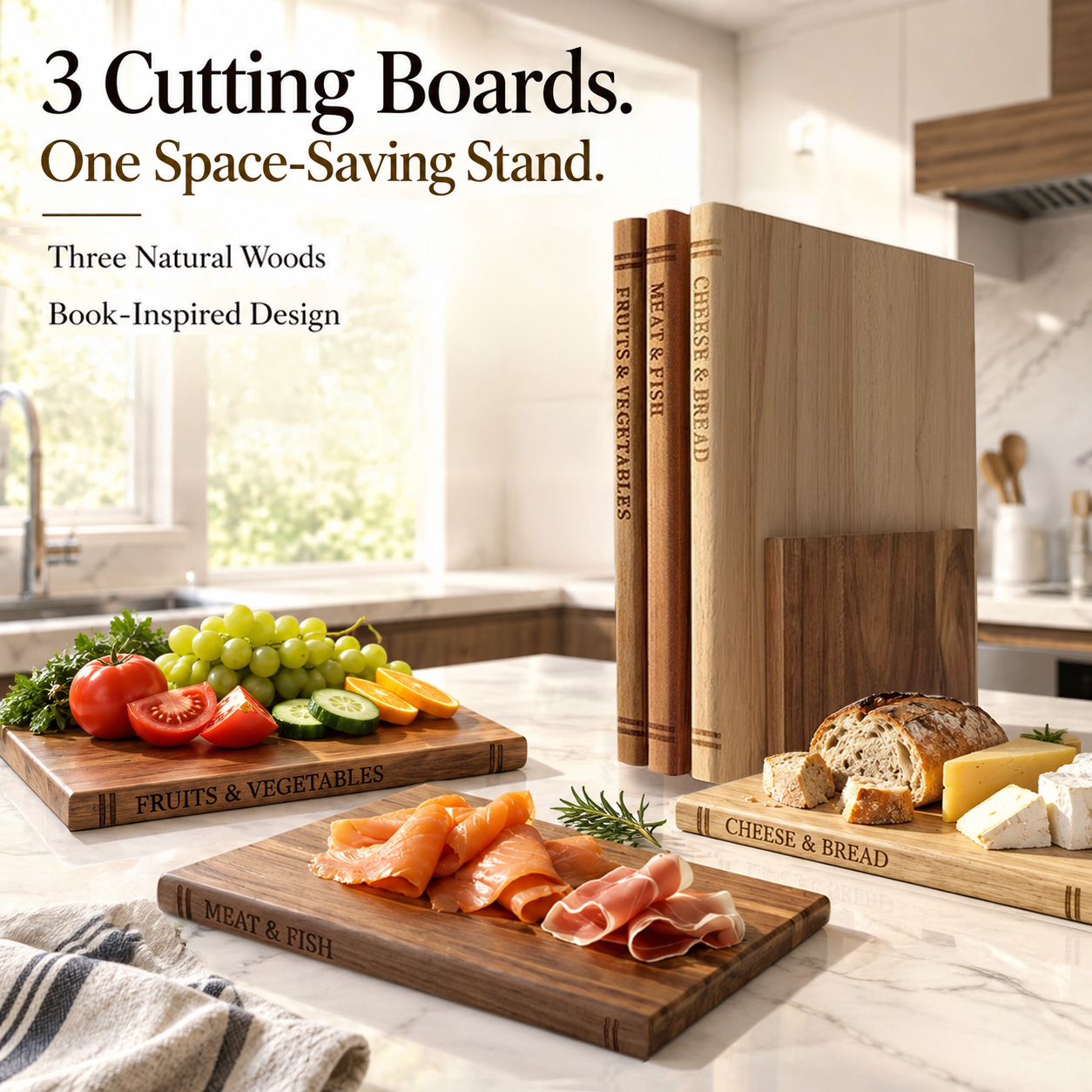 Comparison of natural wood grain: acacia, rubberwood, and sapele used in Liereti boards